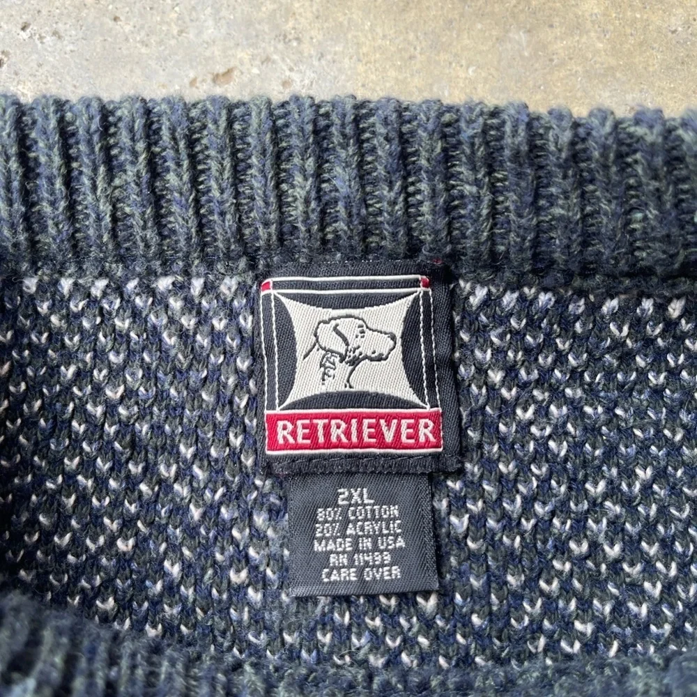 Vintage 90s Retriever Brand Sweater Mens XL  Acrylic Cotton Blend Grandpa - Picture 4 of 4